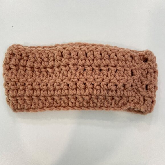 Handmade Crochet Brown Ear Warmer Headband With Flower &Button Detail Winter fal - Picture 4 of 7